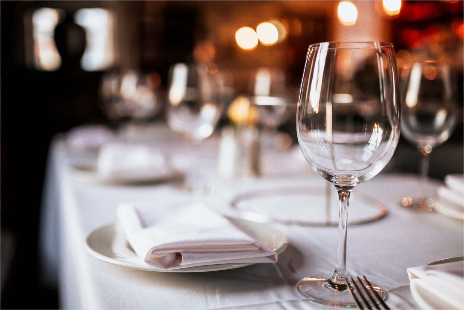 A fine dining setup in Park City near Newpark Resort